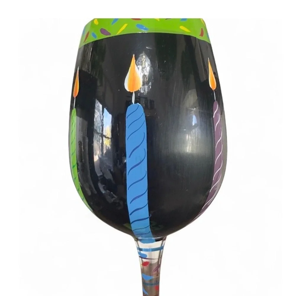 Lolita 50 and Fabulous Hand Painted‎ Wine Glass Birthday Celebration